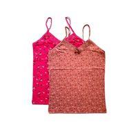 2 Adet Kadın Askılı Desenli Atlet Dantelli Empirme Pamuklu Penye D3-4