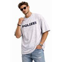 Erkek Asit Yıkamalı Oversize Tişört ön Ve Arkası Baskılı %100 Pamuk Street Style T-Shirt - Beyaz