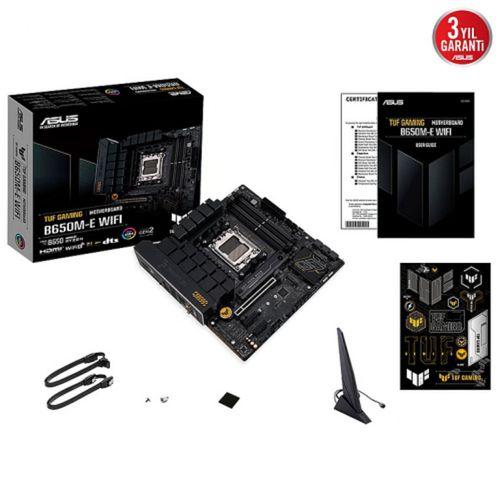 ASUS TUF GAMING B650-E WIFI, 4xDDR5, 3x M.2, HDMI, DP, Wi-Fi 6, Bluetooth v5.3, AMD Ryzen 7000 Serisi, AM5 Soket Anakart