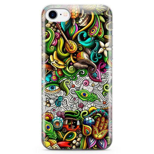 Apple iPhone 7 Kılıf Hindistan Doodle Arka Kapak Koruma Desenli Full Koruyucu