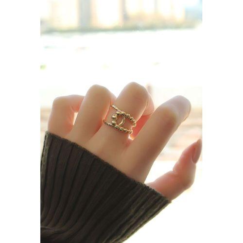 Su Yolu Tasarımlı Ayarlamalı Metal Yüzük