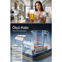 2'li Mutfak Ölçü Kabı 500 ml, Dereceli Sıvı Ölçüm Bardağı 723258