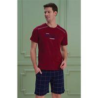 Erkek Yazılı Kısa Kollu Şortlu Pijama Takım - 1204 - OVR - SLP