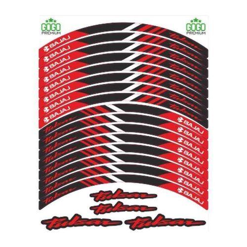 BAJAJ Bajaj Reflektör Kırmızı Baskı Pulsar Uyumlu 1 Set Jant Şeridi