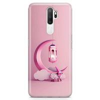 Oppo A9 2020 Kılıf Pembe Süsler Arka Kapak Koruma Desenli Full Koruyucu