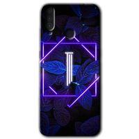 General Mobile GM 10 Kılıf HD Desen Baskılı Arka Kapak - Dark Neon Yaprak I Harfi