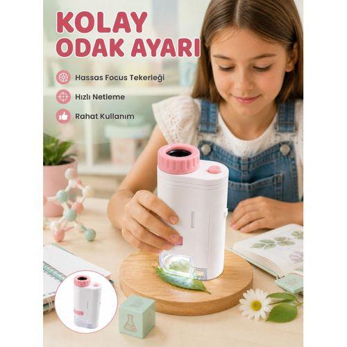 Led Aydınlatmalı Taşınabilir Mikroskop 80x-200x Ayarlanabilir Büyütme Özellikli