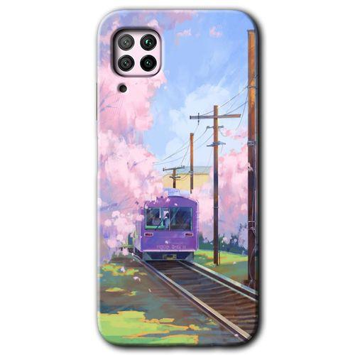 Huawei P40 Lite Kılıf Baskılı Kapak - Rails Paint + 5D Tam Kaplayan Cam