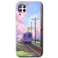 Huawei P40 Lite Kılıf Baskılı Kapak - Rails Paint + 5D Tam Kaplayan Cam