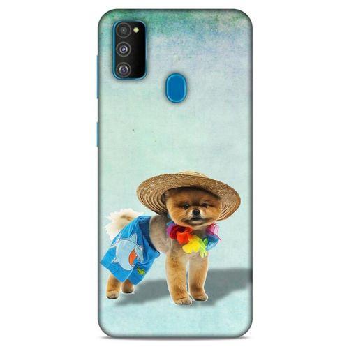 Samsung Galaxy M30s Kılıf Köpek Kıyafetleri (16) Kalın Kılıf Pomeranian Şort
