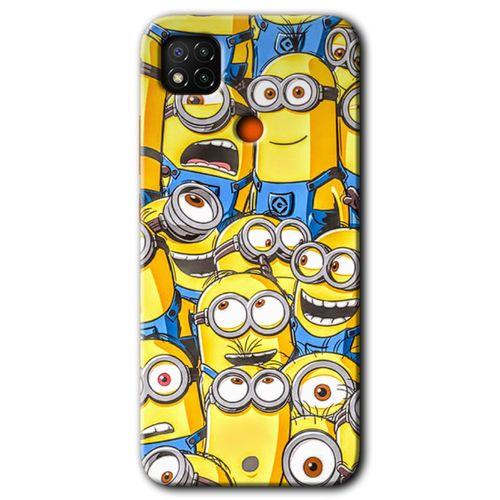 MRCİLETİSİM Xiaomi Redmi 9c Kılıf HD Desen Baskılı Arka Kapak + Temperli Cam - Minion Ordusu