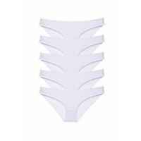 5 adet Süper Eko Set Likralı Kadın Slip Külot Beyaz