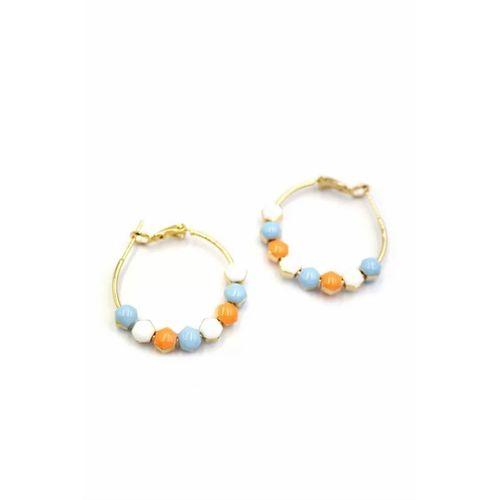 Mineli Halka Küpe - Turuncu