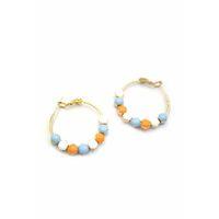 Mineli Halka Küpe - Turuncu