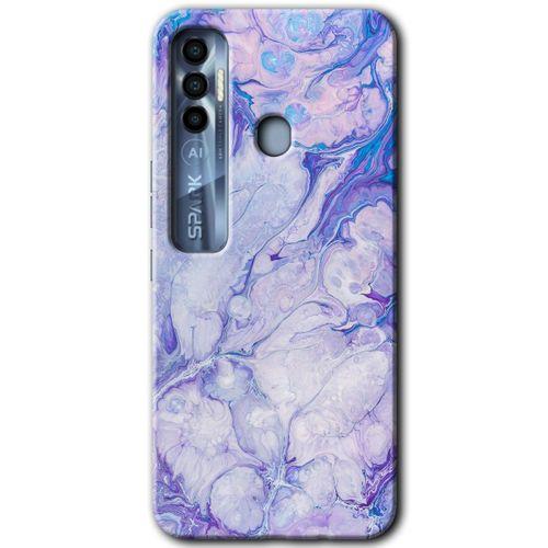 Tecno Spark 7 Pro HD Baskılı Kılıf + 9D Tam Ekran Koruyucu - Spots Lilac