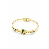 Taşlı Kalp Bilezik - Altın