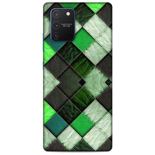Samsung Galaxy S10 Lite Kılıf Patchwork (17) Tasarım Kılıf Fıstık Yeşili