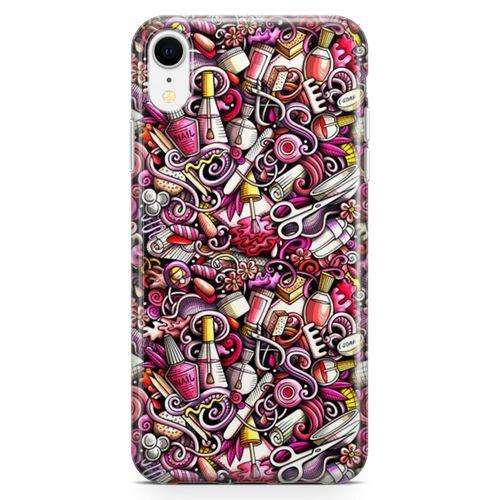 Apple iPhone XR Kılıf Manikur Pedikür Kozmetik Arka Kapak Koruma Desenli Full Koruyucu