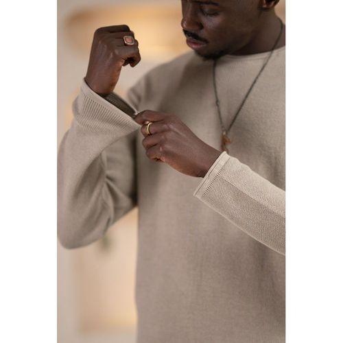 Regular Fit Likralı Kendinden Çizgili Mevsimlik Spor Kazak