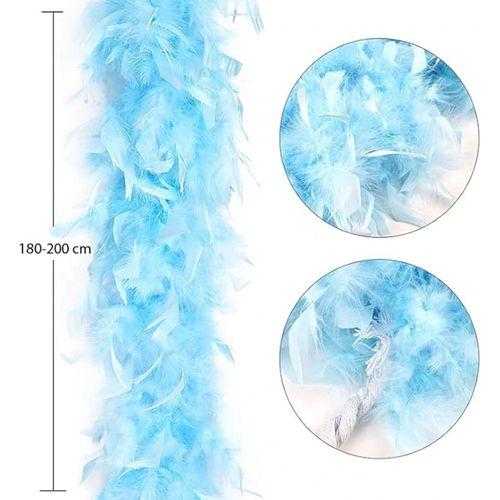 Eğitici Oyuncak Açık Mavi Renk Kabarık Kalın Otriş Boa Tüy 6 cm Genişlik 180-200 cm Uzunluk