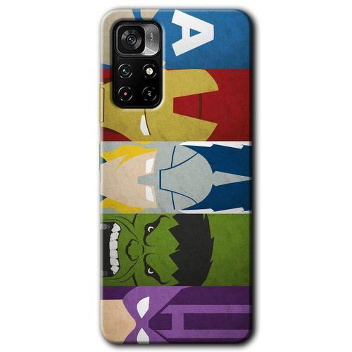 Xiaomi Redmi Note 11T Kılıf HD Desen Baskılı Arka Kapak + Temperli Cam - Avengers-1