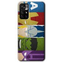 Xiaomi Redmi Note 11T Kılıf HD Desen Baskılı Arka Kapak + Temperli Cam - Avengers-1