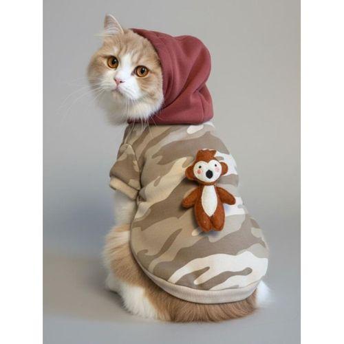 Safari Friends Kapüşonlu Kedi Sweatshirt – Küçük Irklar