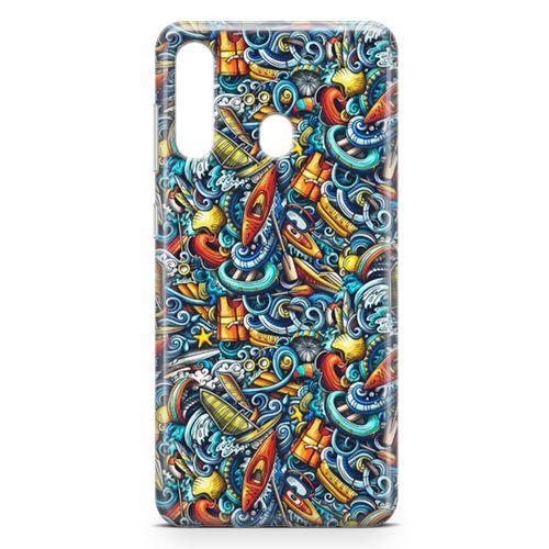 Samsung Galaxy A20s Kılıf Deniz Sporları Doodle Arka Kapak Koruma Desenli Full Koruyucu