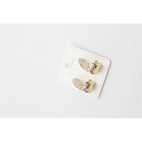 Taşlı Halka Küpe - Altın