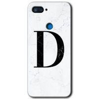 Xiaomi Mi 8 Lite HD Baskılı Kılıf + 9D Tam Ekran Koruyucu - Beyaz Mermer Desenli D Harfi