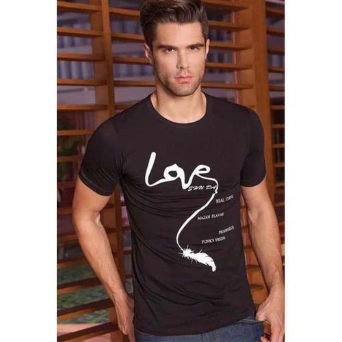 Berrak Erkek  Love Baskılı T Shirt 1037