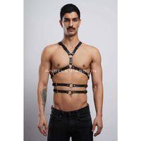 Erkek Göğüs Kemer, Sırt Detaylı Şık Erkek Fantezi Giyim, Şık Deri Kemer