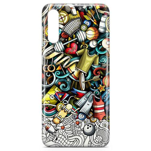 Samsung Galaxy A30s Kılıf Fitness Doodle Arka Kapak Koruma Desenli Full Koruyucu