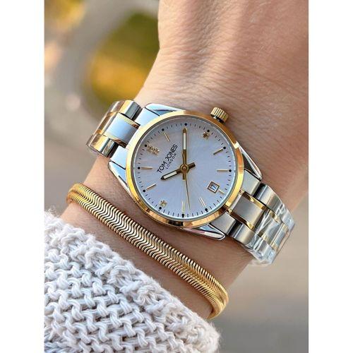 Tom Jones Çelik Kordon Kararma Renk Atma Yapmaz 3 Atm Suya Dayanıklı Kadın Kol Saati BTJ.YN10059.3