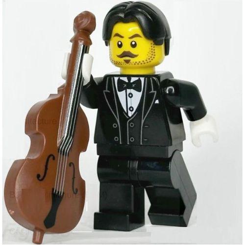 Orjinal Lego Minifigür Double Bass Player City Musician