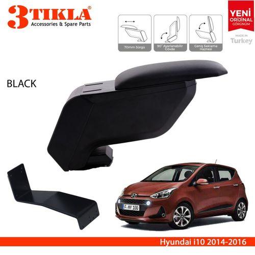Hyundai i10 2013-2019 Delmesiz Çelik Ayaklı Siyah Kolçak Kol Dayama