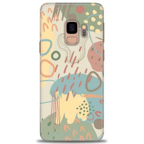 Samsung Galaxy S9 Kılıf HD Baskılı Kılıf - Renkli Tuval + Tam Ekran Koruyucu