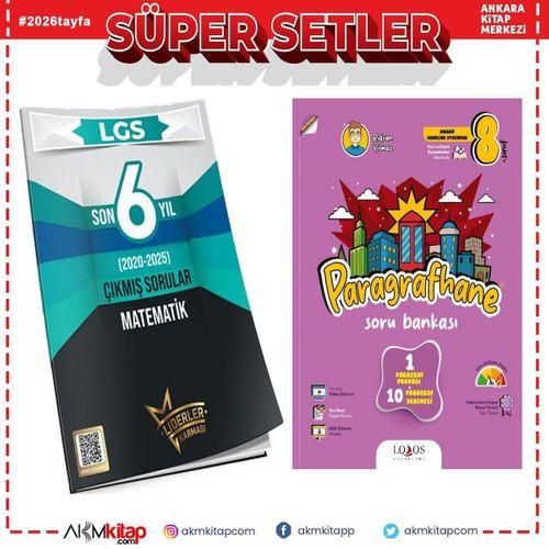 Liderler Karması LGS Son 6 Yıl Matematik Çıkmış Sorular ve Lodos Paragrafhane Soru Bankası Seti 2 Kitap