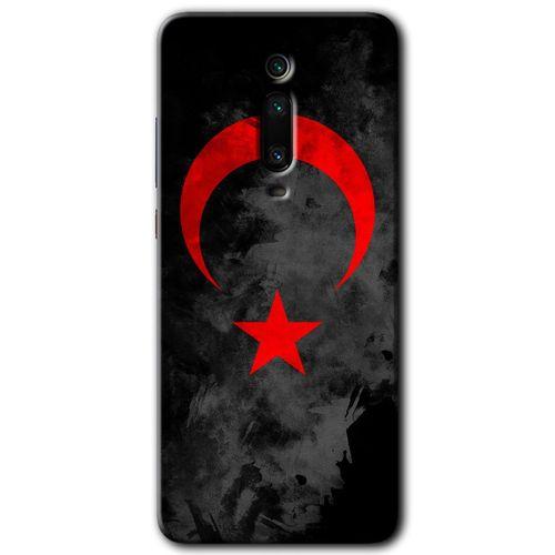 Xiaomi Mi 9T Kılıf HD Desen Baskılı Arka Kapak - Black Ayyıldız