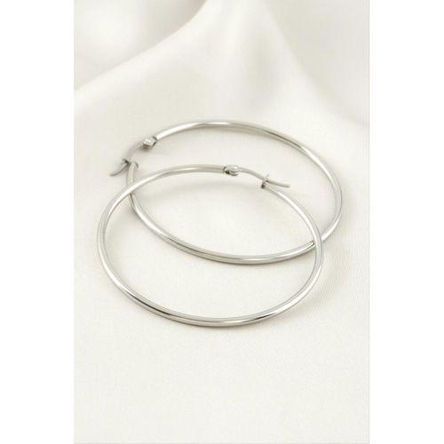 Halka Lüks Çelik Küpe 5,5 cm