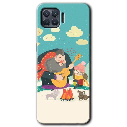 Potkal Hediye Fabrikası Oppo Reno 4 Lite Kılıf HD Desen Baskılı Arka Kapak - Kış Pikniği