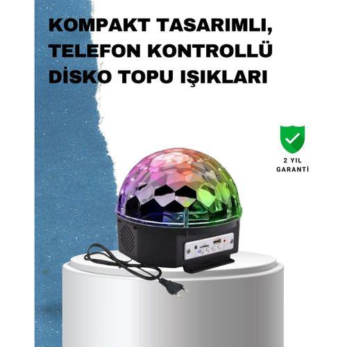 Taşınabilir Rgb Disko Topu Bluetooth Ve Uzaktan Kumanda Özellikli