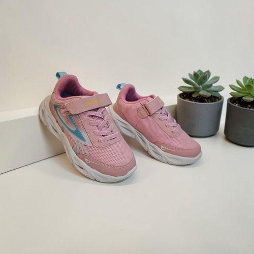 Wisco 069 Pembe- Turkuaz Işıklı Cırtlı Kız Çocuk Spor Ayakkabı