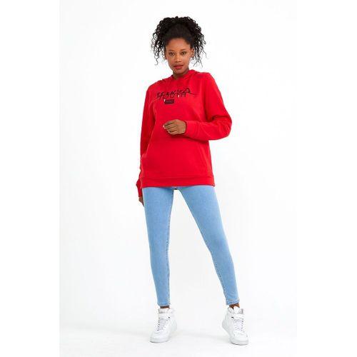 Süperlife Kadın Kapşonlu Regular Fit Tokya Baskılı İnce Sweatshirt SPR22SWK164