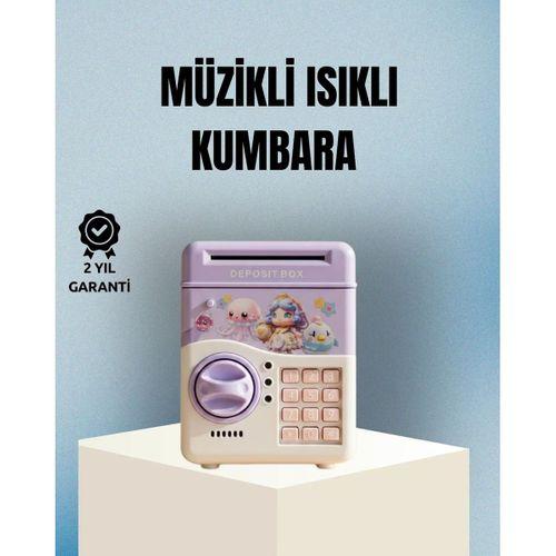 Işıklı Sesli Şifreli Otomatik Para Çeken Kumbara Mor