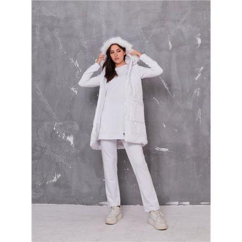 Sarah Kapşonlu Şişme Yelekli Spor Üçlü Takım - 70030.002 - Beyaz