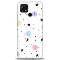 Xiaomi Poco C40 Kılıf HD Baskılı Kılıf - Yıldız ve Daireler + Tam Ekran Koruyucu