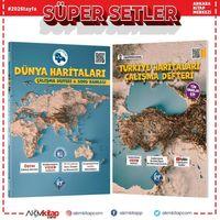 KR Akademi Dünya ve Türkiye Haritaları Çalışma Defteri Seti 2 Kitap