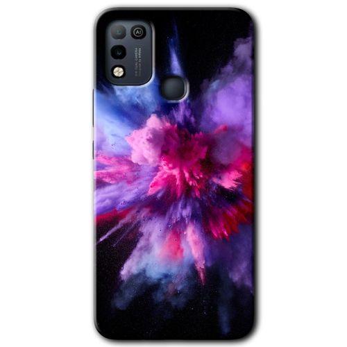 İnfinix Hot 10 Play Kılıf HD Desen Baskılı Arka Kapak - Color Splash Purple