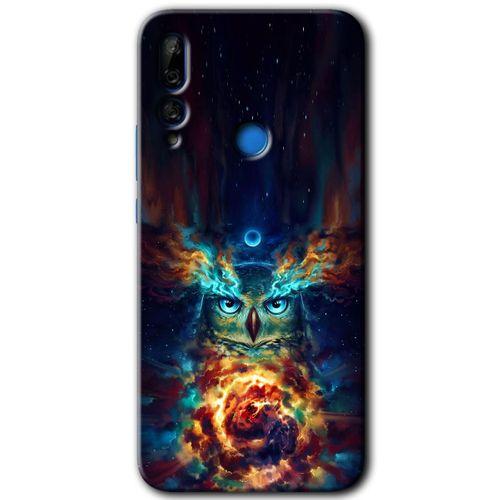 Huawei Y9 Prime 2019 Kılıf HD Desen Baskılı Arka Kapak - Ballı Baykuş + Kırılmaz Cam